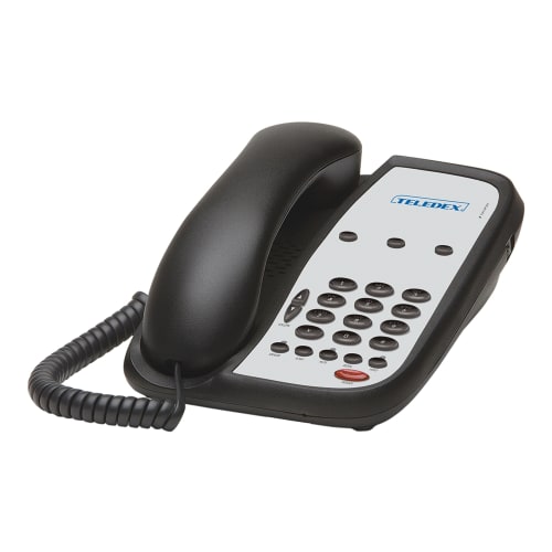 Teledex A103S iSeries Single Line Corded Telephone with Speakerphone and Message Waiting, Black